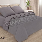 ADELIS Простынь поплин гл/кр на резинке 160*200/20 Грей