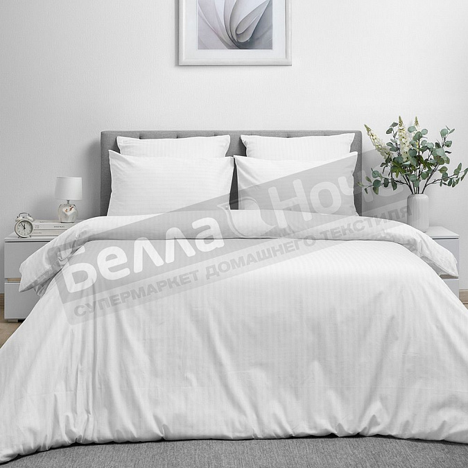 Детальная картинка товара «кпб вн страйп-дизайн поплин евро 8709/ 2 warm white нав.2-70*70»