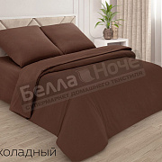 ADELIS Простынь поплин гл/кр на резинке 160*200/20 Шоколад