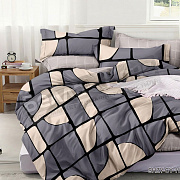 КПБ Люксония поплин Дуэт Клетка серая