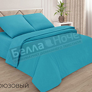 ADELIS Простынь поплин гл/кр на резинке 140*200/20 Бирюзовый