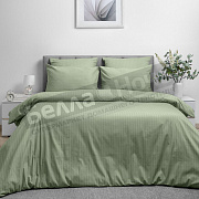 КПБ ВН Страйп-дизайн поплин Евро 8709/ 6 Smoke Green нав.2-70*70