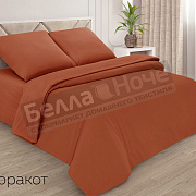 ADELIS Простынь поплин гл/кр на резинке 160*200/20 Терракот