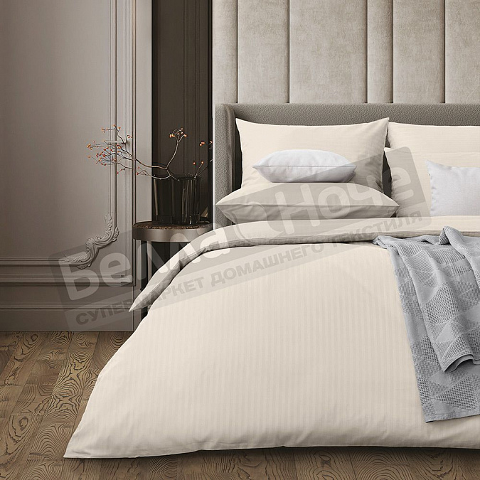 Детальная картинка товара «веросса простыня страйп- сатин евро 220*240 70243 antique white»