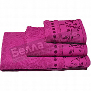 ВВТ 3 пр. К-т полотенец жакк.цв.701 Пурпурный 860 