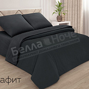 ADELIS Простынь поплин гл/кр на резинке 160*200/20 Графит