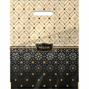 Пакет ПЭ с вырубной ручкой 30*37+6 Интерпак Ламинация Ариетта