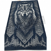 Авангард Полотенце махр. пестр. 100*160 С107-ЮА рис.7594 Король севера Волк