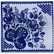 Авангард Салфетка махр. пестр. 33*33 С79-ЮА рис.3019 Гжель-1