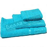 ВВТ 3 пр. К-т полотенец жакк.цв.609 Бирюзовый 860 
