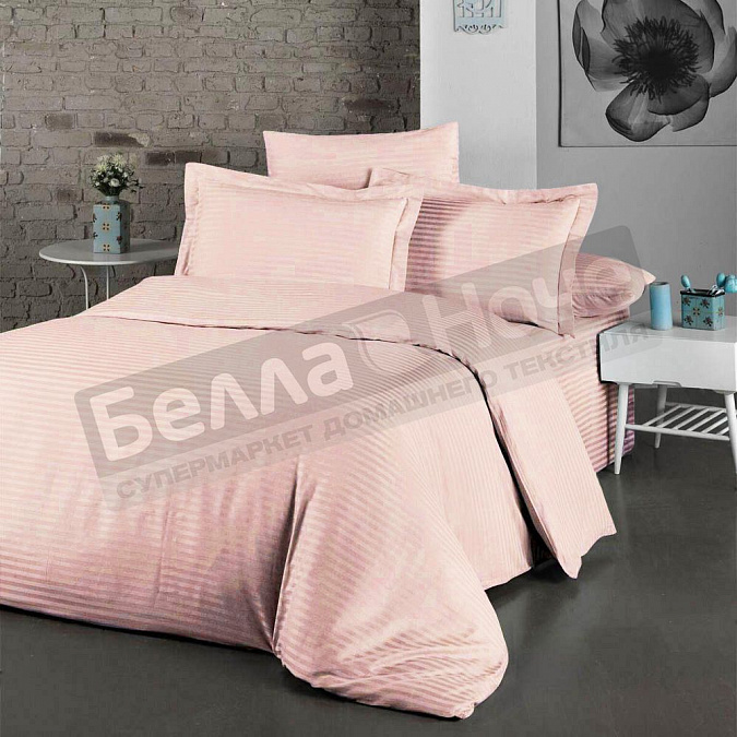 Детальная картинка товара «люксония простыня страйп- сатин 2,0сп. пыльная роза»