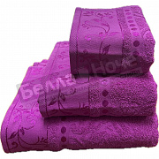 ВВТ 3 пр. К-т полотенец жакк.цв.700 Ярко- фиолетовый 860 