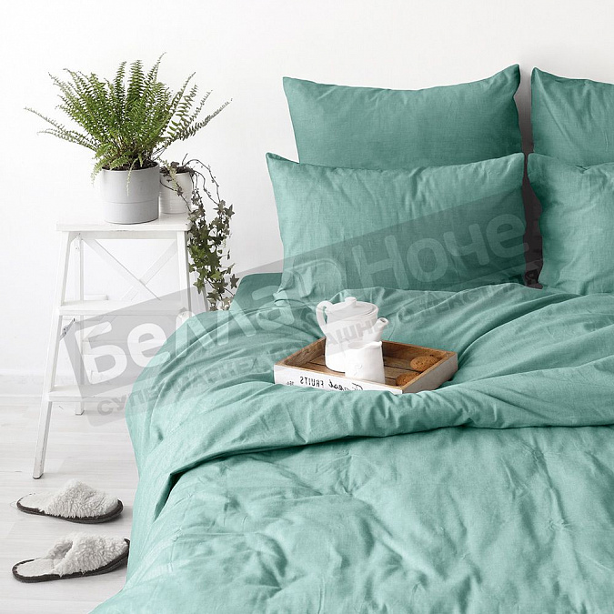 Детальная картинка товара «absolut простыня melange евро 220*240 emerald»